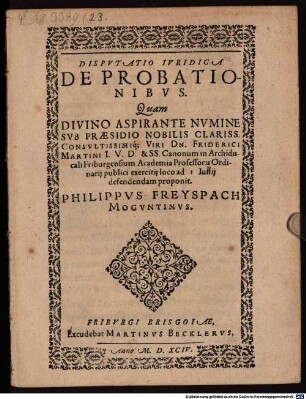 Disp. de probationibus
