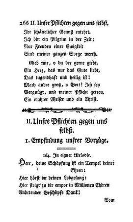 II. Unsere Pflichten gegen uns selbst.