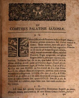 Dissertatio Iuris Publici De Comitibus Palatinis Saxoniae