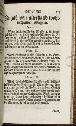 Zugab von allerhand wohlriechenden Wassern.