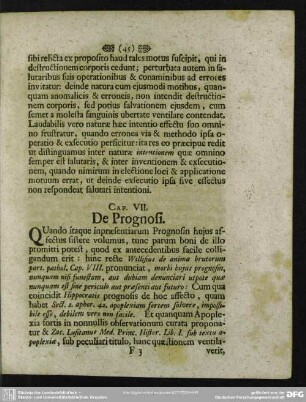 Cap. VII. De Prognosi