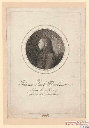 Johann Jacob Fleischauer; geb. 4. November 1774; gest. 17. Januar 1805