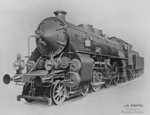 Große Schnellzuglokomotive (J. A. Maffei) : Technikgeschichte | Industrie und Technik | Eisenbahnbetriebsmittel (Lokomotiven und Wagen)