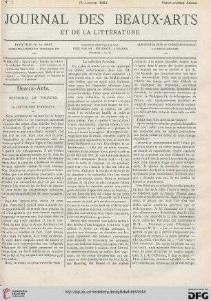 Nr. 1 (15 Janvier 1884)