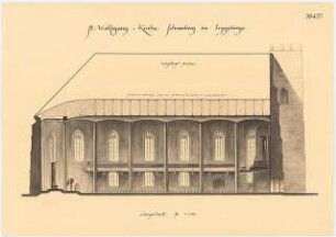 St. Wolfgangskirche, Schneeberg: Längsschnitt 1:100
