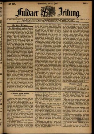Ausgabe vom Samstag, den 06. Juni 1885.