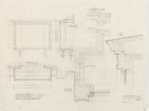 Schleich, Erwin; München, Ludwigstr. 6-10; Bürogebäude Hartlaub (ehem. Haslauer Block) - Vitrinen (Grundriss; Ansicht; Schnitt; Details)