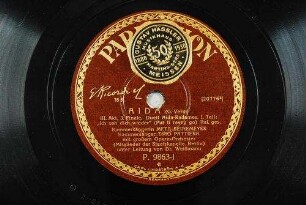 Aida : III. Akt, 3. Finale, Duett Aida-Radames, I. Teil: "Ich seh dich wieder" (Pur ti reveg go) / (G. Verdi)