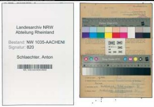 Entnazifizierung Anton Schlachter , geb. 03.12.1912 (Steiger)
