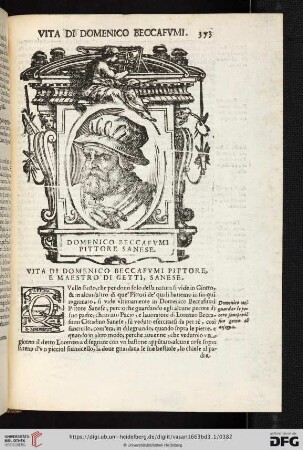 Vita di Domenico Beccafumi Pittore, e Maestro di Getti, Sanese