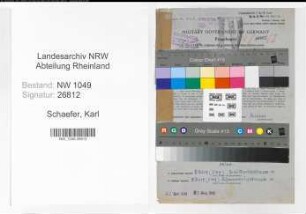 Entnazifizierung Karl Schaefer , geb. 20.10.1888 (Chemiearbeiter)