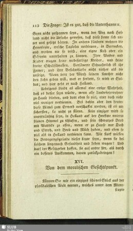 XVI. Von dem moralischen Gesichtspunkt