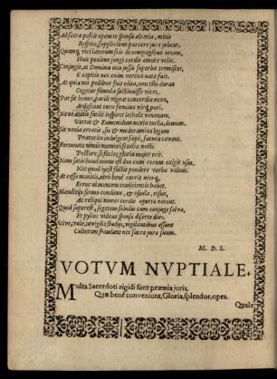 Votum Nuptiale.