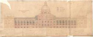 Mellinger, Ludwig von; München; Armeemuseum - Neubau, Hauptfront (Aufriss)
