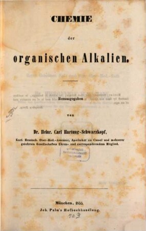 Chemie der organischen Alkalien