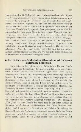 3. Der Einfluss des Musikalischen (Akustischen) auf Hoffmanns dichterische Konzeption
