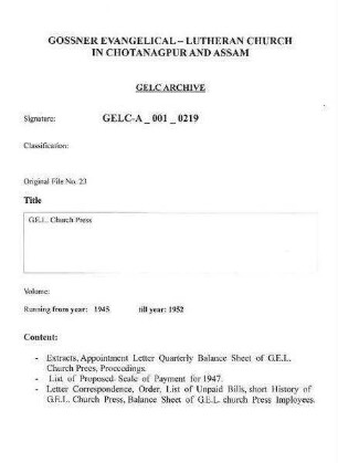 G.E.L. Church Press
