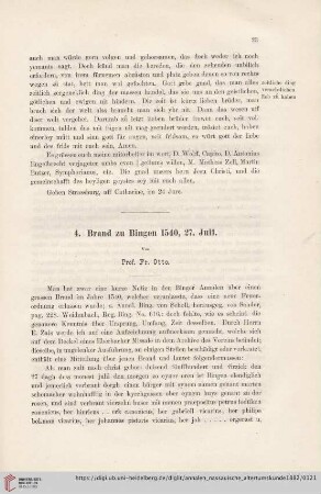 17: Zur Geschichte des Rheingaues, 4, Brand zu Bingen 1540, 27. Juli