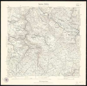 Äquidistantenkarte 129 : Section Zöblitz, 1908 : Section Zöblitz. - 1:25000. - Leipzig: Giesecke & Devrient, 1908. - 1 Kt.