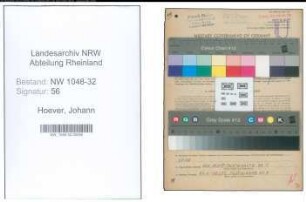 Entnazifizierung Johann Hoever , geb. 17.03.1908 (Beamter)