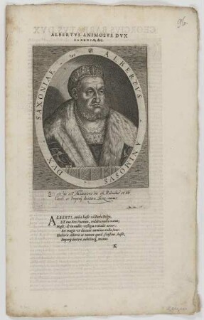Bildnis des Albertvs Animosvs, Herzog von Sachsen