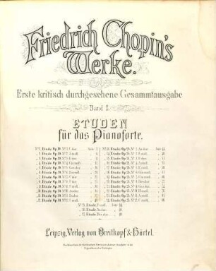 Friedrich Chopin's Werke, 2. Etuden für das Pianoforte