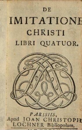 De imitatione Christi : libri quatuor