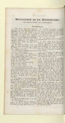 Wörterverzeichniß aus dem Mittelhochdeutschen