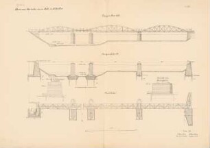 Chausseebrücke über die Alle, Schallen: Ansicht, Schnitt, Grundriss 1:150