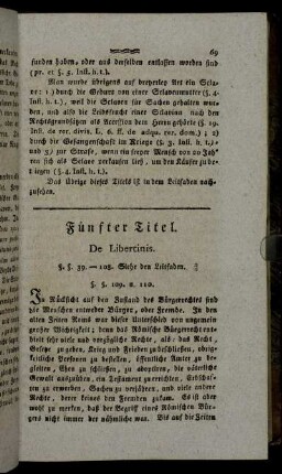 Fünfter Titel. De Libertinis.