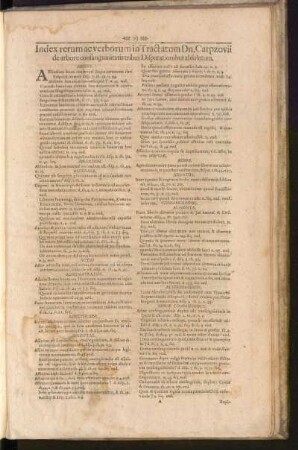 Index rerum ac verborum in Tractatum Dn. Carpzovii ...