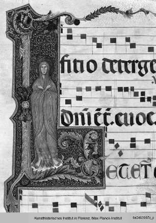 Antifonarium F aus San Domenico, Perugia : Initale L mit Maria Magdalena