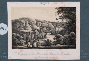 Der Plauensche Grund mit dem Forsthaus (Hegereiterhaus), der Hegereiterbrücke, der Buschmühle und der Villa Grassi nach Süden