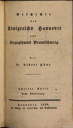 Geschichte des Königreichs Hannover und Herzogthums Braunschweig, 2,1