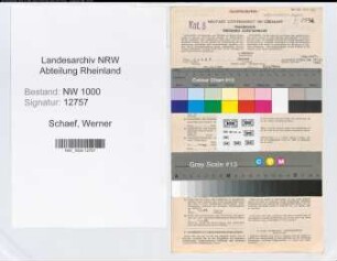 Entnazifizierung Werner Schaef, geb. 27.10.1903 (Bankangest.)