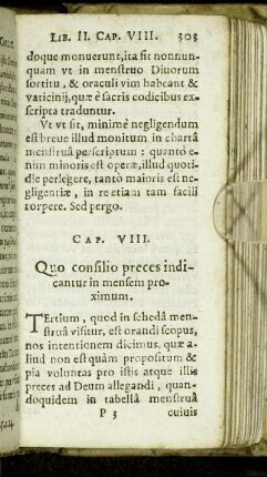 Cap. VIII. Quo consilio preces indicantur in mensem proximum.
