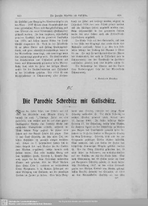 Die Parochie Schrebitz mit Gallschütz