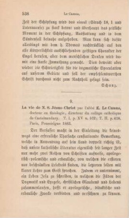 538-542 [Rezension] Camus, E. Le, La vie de N. S. Jésus-Christ