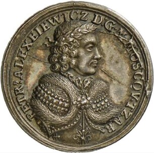 Medaille von Christian Wermuth auf die Reisen von Zar Peter dem Großen nach Westeuropa, 1697/1698