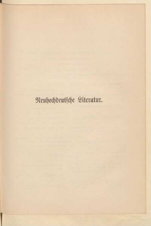 Neuhochdeutsche Literatur