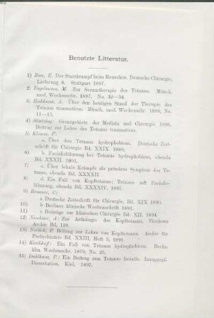 Benutzte Litteratur.