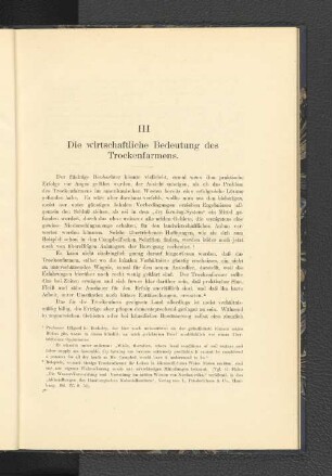 III. Die wirtschaftliche Bedeutung des Trockenfarmens.