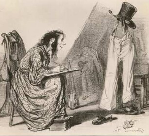 Gavarni, Paul: Les Muses. La peinture. Lithografie; 22,2 x 24,7 cm. 1839