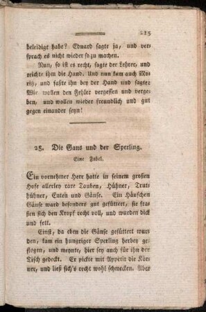 28. Die Gans und der Sperling. Eine Fabel