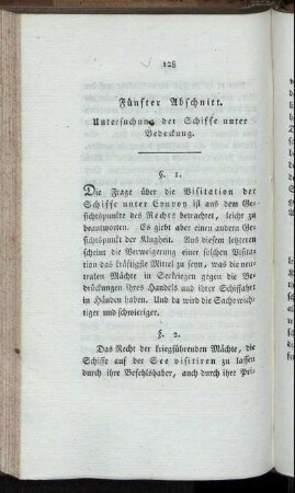 Fünfter Abschnitt. Untersuchung der Schiffe unter Bedeckung