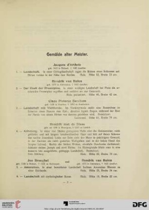 Gemälde alter Meister (Nr. 1-65)