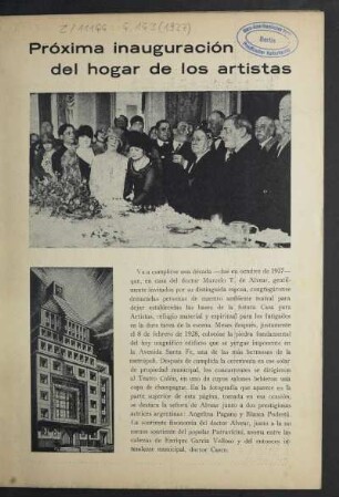 Próxima inauguración del hogar de los artistas