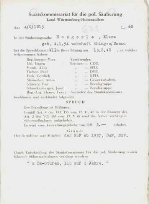 Hoegerle, Klara