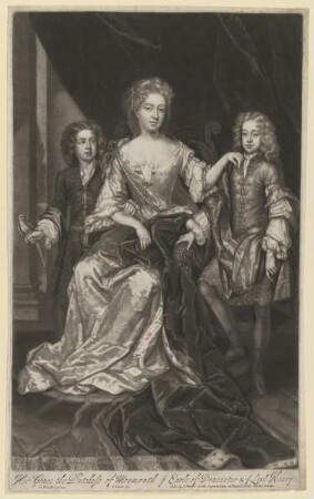 Gruppenbild von Ann Scott, Duchess von Monmouth, Henry, Earl von Deloraine und Charles, Earl von Donchester