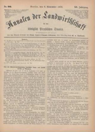 No. 90. Berlin, den 9. November 1872. XII. Jahrgang.